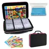Herramientas para Pintura de Diamantes DIY Caja de Almacenamiento de Taladro Redondo con 32 Compartimentos y Bolsa de Almacenamiento con 64 Compartimentos Set
