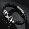 [Artículo Más Vendido] Pulsera de Cuero Fino Más Vendida de Amazon, Pulsera Trenzada Versátil de Acero Inoxidable Personalizable para Parejas, Moderna