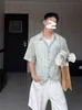Camisa a Cuadros de Manga Corta de Estilo Americano Moderna para Hombres y Mujeres, Fresca de Verano, Retro, Corte Limpio, Holgada, Casual