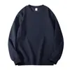 Sudadera de forro polar austriaco con cuello redondo para hombre de 400 g, jersey de cuello redondo para pareja de otoño e invierno, sudadera de forro polar negra holgada de manga larga