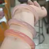 Pulsera de Calcedonia Rosa Pomelo, Pulsera de Ágata Rosa Raíz de Loto Tipo Hielo Natural, Pulsera para Mujer, Pulsera de Jade Calcedonia al por Mayor