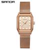Sanda pulseira de aço alta qualidade medieval pequeno quadrado quartzo feminino relógio moda temperamento pulseira Joker luxo leve relógio de pulso atacado
