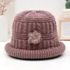 Gorro tejido para mujeres de mediana edad y mayores, otoño e invierno, estilo abuela, cálido y con forro de polar, adecuado para madres y personas mayores