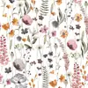 Papel de Parede de Fundo para Sala de Estar Estilo Nórdico Transfronteiriço Plantas Verdes e Flores Papel de Parede Autoadesivo de PVC Sem Costura Murais Impermeáveis Adesivos de Parede para Casa