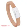 Acessórios europeus e americanos novos pulseira de couro de cor primária lisa simples pulseira masculina tendência personalizada com fecho magnético
