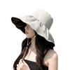 Chapéu de Sol Protetor Solar de Vinil Preto para Mulheres, Anti-UV, Chapéu de Sol com Cobertura Facial, Chapéu de Pescador de Aba Larga, Chapéu de Sol Dobrável, Novo Estilo