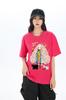 Camiseta de Manga Corta de Algodón Puro para Mujer Hombro Derecho Verano 2025 Nuevo Douyin Kuaishou Transmisión en Vivo Holgada Ropa de Pareja Camiseta de Manga Media