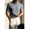 Camiseta Fresca de Seda de Hielo Sin Arrugas, Sin Planchar, Sin Costuras, Manga Corta para Hombre, Nueva de Verano 2025, Ropa de Trabajo Business, Camisa Transpirable
