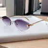 Nueva Tendencia Gafas de Sol de Moda sin Montura Metálica con Diamantes Gafas de Sol para Mujer Europeas y Americanas Transfronterizas Gafas de Sol Nuevas de Moda