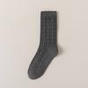 Calcetines de algodón absorbentes de sudor de doble aguja para otoño e invierno, calcetines de pila de color sólido para mujer, calcetines de mujer con giro tridimensional de viento académico, calcetines de tubo grises