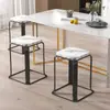 Banqueta de Ferro para Uso Doméstico, Banqueta Quadrada Moderna Simples, Banqueta Durável, Banqueta Conjunto de Ferro Espesso, Banqueta para Mesa de Jantar, Banqueta Adulto com Armazenamento