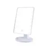 Espejo de Maquillaje LED de Venta Caliente Transfronterizo Rotación de 360 Grados Pantalla Táctil Espejo de Tocador de Escritorio Espejo Iluminado Portátil Doble Fuente de Alimentación