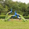 Escultura de fibra de vidrio de simulación de pavo real al aire libre con pantalla abierta, decoración de animales del bosque para parque, paisaje de jardín, boceto de jardín