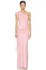 Hombro Descubierto Asimétrico Elegante Temperamento Bodycon Cintura Ceñida Diseño que Moldea la Cadera Estilo Socialité Europeo y Americano Elegante Sexy de Noche Vestido Largo