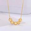 Collar Wufu Linmen Chapado en Oro de 18K Cuentas Transportadoras Flor de Coche Cadena para Clavícula Sonido Vibratorio en Vivo con Artículo Simple para Mujer