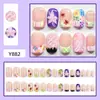 Verano Nuevo Estéreo 3D Fresa Floral Mariposa Resina Uñas Postizas Portátiles 30 Piezas Arte en Uñas de Resina Uñas Portátiles Venta al por Mayor