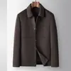 Chaqueta de lana hecha a mano para hombre, estilo otoño e invierno, con forro de plumón desmontable, adecuada para hombres jóvenes y de mediana edad, una prenda exterior cálida y elegante para negocios