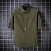 Camisa de linho de manga curta estilo japonês de verão, gola casual, masculina, fina, respirável, solta, tamanho grande, algodão, linho, camisa branca