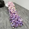 Decoração de Buquê de Flores Artificiais Borboleta Transfronteiriça Gradiente Rosa e Roxo Cascata Floral Arranjo para Evento de Casamento Adereços de Flores Artificiais