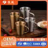 Taza de una sola capa de acero inoxidable 304, vaso de agua estilo restaurante coreano, taza de té, taza de leche, vaso para bebidas, vaso para bebidas frías, vaso para hotel bar