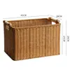 Grande cesta de armazenamento com trama semelhante ao rattan, no estilo INS da moda, perfeita para organizar armários e guarda-roupas, e para armazenamento simples na sala de estar
