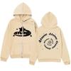 Moletom com capuz série tune com capuz estampa zíper suéter com zíper jaqueta cardigan americana