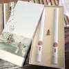 Una Caja, Una Pintura, Ceremonia de Incienso Cajas de Empaque para Varillas de Incienso Caja de Regalo Empaque de Varillas de Incienso Caja de Empaque para Varillas de Incienso Madera de Águila Sándalo Pintura China Caja de Regalo de Doble Tubo