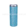 Vaso recto frío de acero inoxidable con aislamiento Diamond de 20 oz, taza de café con pajita, vaso para coche