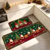 Decoração de Natal Tapete de Cozinha Veludo Cristal Fácil de Limpar Resistente a Manchas Conjunto de Duas Peças Tapete de Entrada Fornecimento Direto da Fábrica