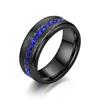 Anillo de arena esmerilada con explosiones transfronterizas, moda, personalidad, fila única, incrustado con diamantes cuadrados, anillo de titanio, joyería al por mayor