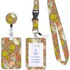 Cordón de Poliéster con Transferencia Térmica de Flores Cuerda para Teléfono Móvil Gota de Pegamento de Mariposa Hebilla de Fácil Extracción Estuche para Tarjeta de Certificado Impreso de Fácil Extracción