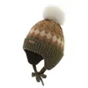 Gorro de Bebé Otoño e Invierno Estilo Coreano Gorro de Lana Pullover para Niños y Niñas Gorro Grueso Cálido para Bebé con Protección para las Orejas Bola de Pelo