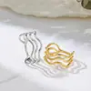 Anillos Abiertos de Acero Inoxidable de Venta Caliente Europeos y Americanos, Anillos de Acero Titanio para Mujer, Joyería Simple Apilable para el Día a Día Lista para Enviar, Venta al por Mayor del Fabricante