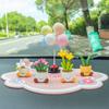 Lindos Accesorios para Coche Flores en Maceta Adornos Pequeños para Coche Mini Decoración de Consola Central de Gama Alta Transfronterizo