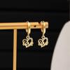 Pendientes de diamantes con forma de luna, corona, mariposa y delfín transfronterizos de Europa y América, con personalidad avanzada y hebilla de oreja hueca superbrillante.