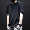Camiseta de seda de hielo transpirable de secado rápido para hombre, talla grande, corte holgado, ultrafina, de manga corta, para deportes y fitness, de verano