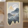 Agua corriente para ganar dinero nuevo estilo chino porche pintura decorativa paisaje atmosférico mural cristal porcelana diamante pintura de alta calidad lámpara de pintura colgante pintura