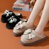 Zapatos de casa gruesos y cálidos para parejas, felpa de alta calidad, lana, algodón, pantuflas de algodón para otoño e invierno, venta al por mayor