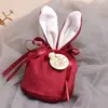 Orejas de Conejo Bolsa de Terciopelo Bolsa de Dulces Caja de Regalo Regalo de Acompañamiento de Boda Empaque de Dulces Caja de Dulces de Boda Bolsa de Tela Regalo de Agradecimiento