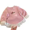 Mono de Felpa Grueso de Color Brillante Versátil de Koala para Niños de Invierno, Ropa Interior Térmica de Encaje para Niñas