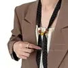 Colar Lenço de Seda Retro com Bolinhas para Mulheres, Acessório de Fita Longa Versátil Estilo Francês, Decoração de Corrente de Pescoço de Alta Qualidade Estilo Coreano