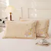 Funda de almohada infantil de gasa de algodón de cinco capas 40 x 60 un par de animación de dibujos animados aumentada lavable a máquina Universal para las cuatro estaciones