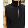 Fitness sem mangas Collar Emagrecimento Yoga Roupas Colete Frente Zíper Apertado Esportes Top Running T-shirt Fina