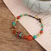 Pulsera de Piedra Natural Estilo Étnico Tibetano Nuevo Retro Simple Personalidad para Hombre y Mujer Serie Cuentas Nepalés Tejida