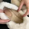 Zapatos Mary Jane de mujer, estilo nuevo 2026, con aumento interno de altura y forro de felpa, adecuados para uso en exteriores, botas de nieve sin cordones, zapatos de algodón y mocasines