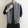 Suéter de Tricô Cardigan Jaqueta Masculina Primavera Outono Novo Estilo Gola Alta Americana Jaqueta Casual Tricô Solto