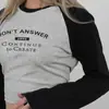 Moda Nueva Primavera y Otoño 2025 Ropa para Mujer Personalizada Casual Bloque de Color Mangas Raglán Camisa Básica Top de Chica Popular