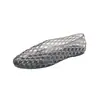 Zapatos de malla cerrados para mujer transfronterizos, sandalias planas de gelatina de cristal, zapatos casuales slip-on cómodos huecos, antideslizantes y versátiles