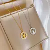 [Acero de titanio para todo el cuerpo] anillo personalidad de conejo estilo minimalista collar de oro real en horno femenino ins cadena de clavícula de celebridad de Internet