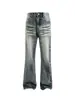 Ropa para Hombre Fengshe / Nueva Colección Primavera y Otoño Peso Pesado Streetwear Americano Versátiles Jeans de Pierna Ancha hasta el Tobillo para Hombres y Mujeres, Corte Holgado con Ligero Acampanado